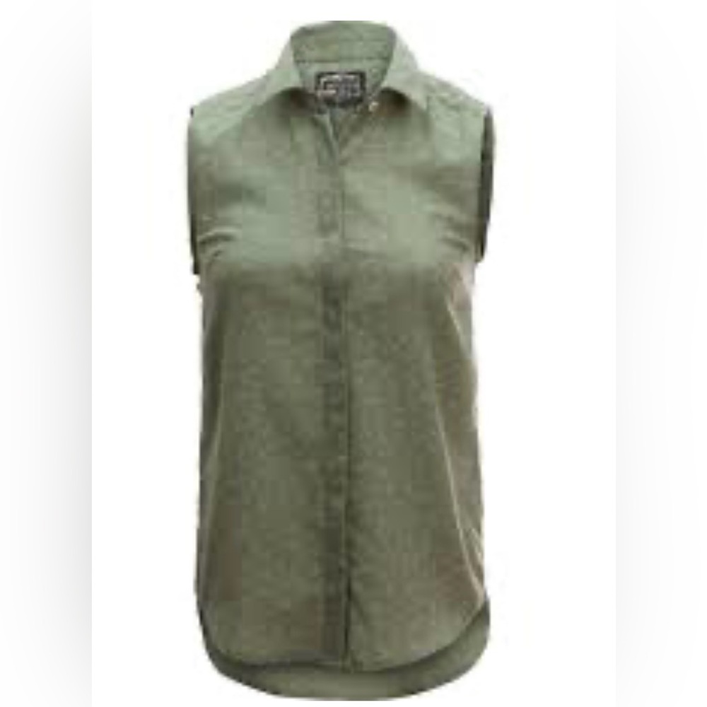 United by Blue REI Primrose collared tank in green w/ecru only size small